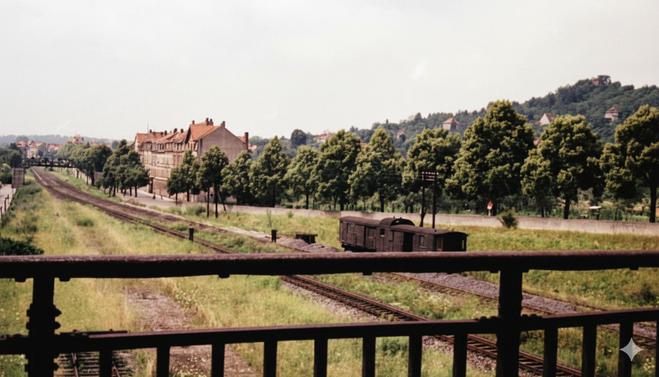 Blick von Baumannbrücke nach Nordwest - historische Aufnahme vor 1950